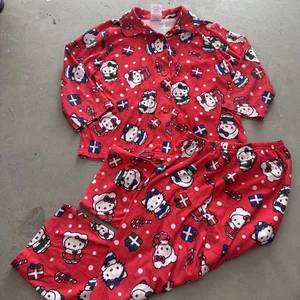 2007 Y2K Hello Kitty Sanrio Holiday Christmas 2 Piece Flannel Pajamas Sz 6 Kids - Picture 1 of 6