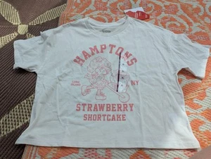 New Strawberry Shortcake Cropped T-shirt Girls Size 14/16 Extra Large Hamptons  - Picture 1 of 7