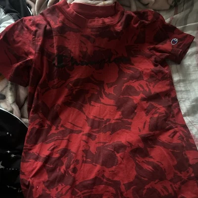 youth boys size XL extra large red camo champion athletic t -shirt - Image 1 of 4