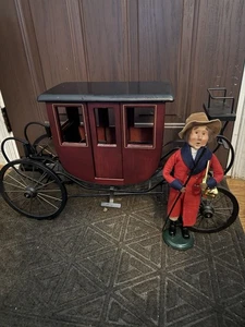 Byers Choice 2001 Wooden Stagecoach/Carriage And Coachman - Picture 1 of 4