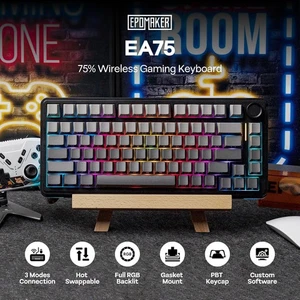 EPOMAKER EA75 RGB LED 75% Wireless Mechanical Gaming Keyboard 2.4GHz / USB / BT - Picture 1 of 9