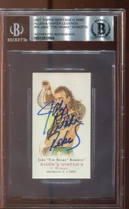 Tarjeta firmada por Jake The Snake Roberts 2007 Topps Allen & Ginter Becket BAS automática - Imagen 1 de 2