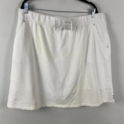 Quacker Factory Pull On Skort Size XL White Pockets Stretch - Image 1 of 4
