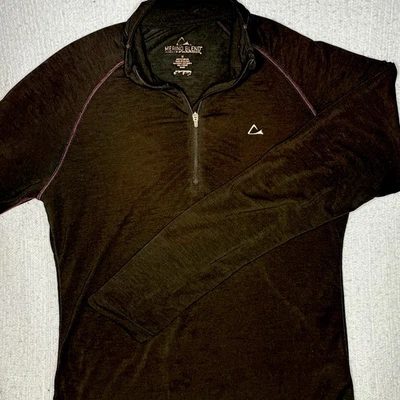 Paradox Merino Blend 1/4 Zip Base Layer Shirt DriRelease Thumb Hole Black Medium - Image 1 of 4