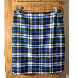 Talbots Plaid Wool Blend Midi Skirt 6 Classic Old Money Academia Career Preppy - Picture 1 of 9