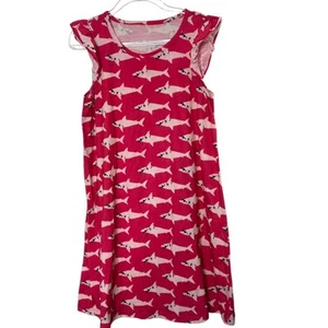 Gap Kids Bright Pink Shark Cap Sleeve Nightgown Girl's Size 10  - Picture 1 of 7
