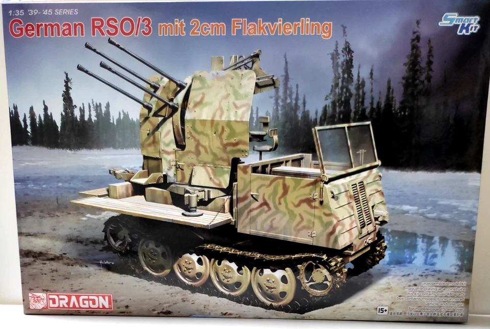 DRAGON 1:35 KIT MEZZO MILITARE GERMAN RSO/3 MIT 2cm FLAKVIERLING SMART KIT  6934 - Immagine 1 di 2