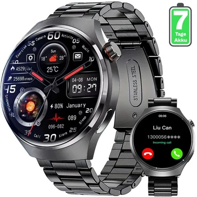 Smartwatch Herren Militär mit Telefonfunktion Sprachassiste Blutdruckmessung Spo - Bild 1 von 4