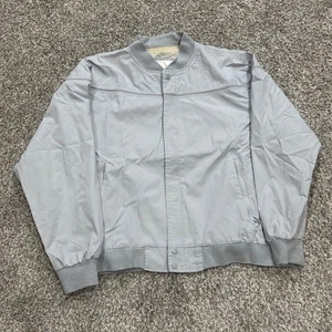 Vintage Arnold Palmer 80s 90s Golf Bomber Full Zip Jacket Grey Mens L Snap Front - Picture 1 of 7