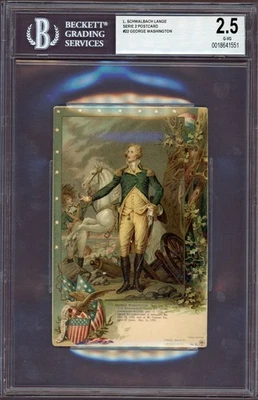 1903 L. Schwalbach Lange Postcard Serie 2 Card #22 George Washington BVG 2.5 - Image 1 of 3