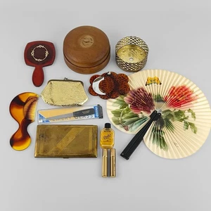 Vintage Waschtisch Zubehör Konvolut 70er Jahre Bernstein Swirl Retro Glam - Bild 1 von 13