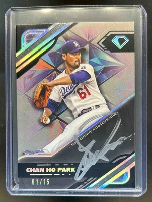 2025 Topps Diamond Icons Chan Ho Park tinta policromada negra tinta plateada automática #1/15 Foto 1 de 2