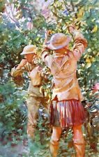 Huge art Oil painting Sargent - Thou Shalt Not Steal men in landscape 36"