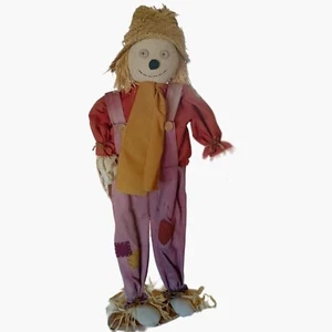 Figura de Espantapájaros Sombrero de Paja Conjunto de Retazos Shabby Envejecido Rústico 33 pulgadas de Alto - Imagen 1 de 12