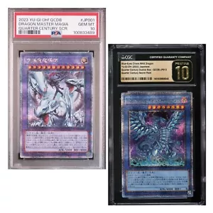 PSA 10 Dragon Master Magia And CGC Pristine 10 Blue-Eyes Chaos MAX Dragon QCSR - Picture 1 of 7