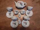 Vintage Children's Porcelain  Playhouse 13 Piece Floral Tea Set.