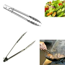 Kitchen Stainless Steel Salad Tongs Food Serving Cooking Utensil Tong BBQ