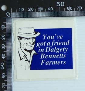 VINTAGE DALGETY BENNETTS FARMERS SOUVENIR ADVERTISING PROMO LABEL STICKER - Picture 1 of 1