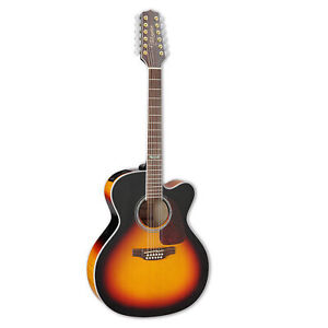 Takamine GJ72CE-12-BSB Jumbo 12 String Acoustic Electric Guitar, Brown Sunburst