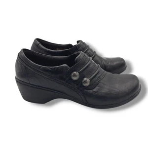 Clarks Collection Channing Haley Loafer Womens 8 Black Leather Slip On - Picture 1 of 9