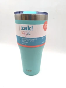 Zak! Designs 30 OZ.  Insulated Tumbler Stainless Steel  BPA Free - Teal - NEW - Picture 1 of 3