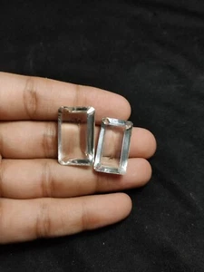 Natural Clear crystal quartz octagon 30-40 carats piece - Picture 1 of 8