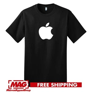 T-shirt nera apple logo Tech Computer Geek OSX Mac iPod iPad fantastica maglietta - Foto 1 di 3