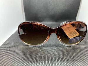 NWT $40 Women's Designer Elements Brown Oval sunglasses with Swarovski Crystals - Picture 1 of 6