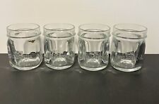 Set Of 4 Red Lobster 10 oz Mason Embossed Clear Glass Fresh Fish Live Lobster 4”