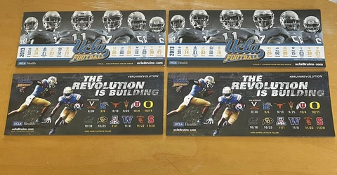 UCLA Football Schedule Fridge set of 4 Magnets (8" x 3.5") NCAA 2013 & 2014 Cover