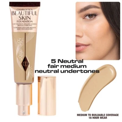 Charlotte Tilbury BEAUTIFUL SKIN FOUNDATION 30ML 5 NEUTRAL MSRP $49 - Image 1 of 4