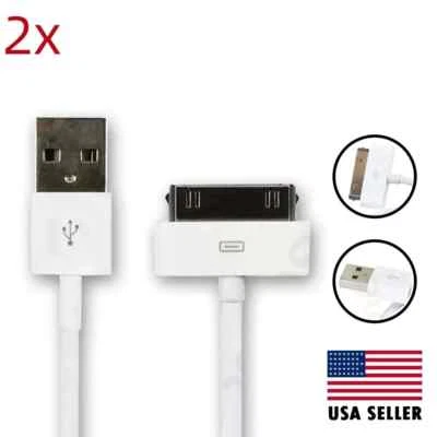 2M USB Data Sync Cable Cord Charger for iPhone 4 4G 4S 3GS iPod Nano Touch 4G - Image 1 of 4