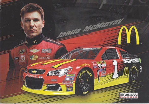 2016 JAMIE MCMURRAY "MCDONALDS CHEVY SS" #1 NASCAR SPRINT CUP POSTCARD Cover