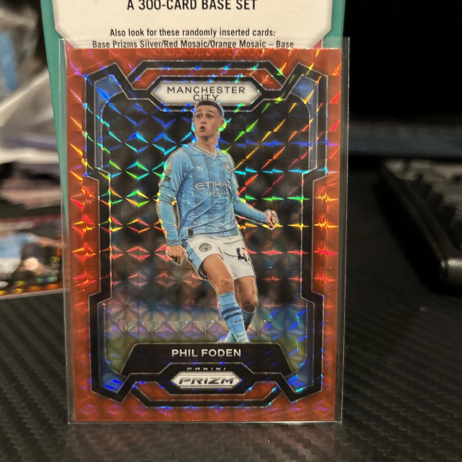 Panini Prizm 2023-24 EPL Phil Foden Red Mosaic #2 Manchester City