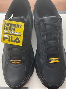 Fila Women's Memory Foam Ultra Slip Resistant Black Shoe Size 11 BRAND NEW - Picture 1 of 7