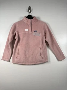 Patagonia Kids Girls Re-Tool Snap T Pullover Fleece Jacket Pink Sz 12 17x21.5 - Picture 1 of 20