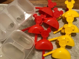 Mickey Mouse Popsicle Maker Popsicle Mold**With Straws~set of 8~Yellow And Red - Picture 1 of 11