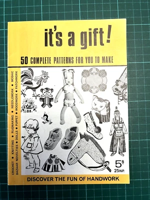 Vintage 1970s ITS A GIFT Sewing Knitting CrochetRugmaking Mosaic Pattern Booklet - Image 1 of 2
