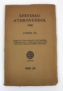 1940 WELSH Language Book Efrydiau Athronyddol Philosophical Studies Vintage - Picture 1 of 3
