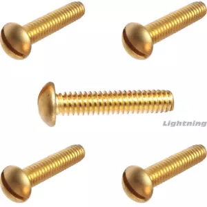 3/8-16 x 1" Round Head Machine Screws Solid Brass Slotted Drive Qty 50 - Picture 1 of 3