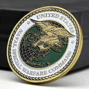 US Naval Special Warfare Command Coppery Coin Military Memorial Medal Ornament - Picture 1 of 12