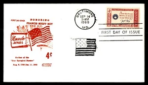 MayfairStamps US FDC 1960 Maryland Francis Scott Key Credo Gold Craft First Day - Picture 1 of 2