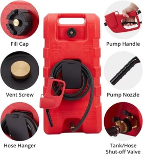 15 Gallon Fuel Caddy Portable Gas Fuel Tank Gas Can With Manual Transfer Nozzle - Picture 1 of 7