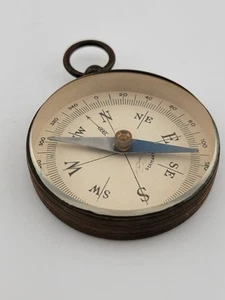 Vintage WW2 Era Mid. 20th C., German made brass compass, Glass Open Face - Picture 1 of 13