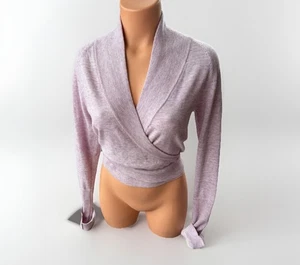 Athleta Grace Wrap Sweater M Purple Pink Knit - Picture 1 of 5