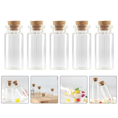  100 Pcs Small Bottle Container Mini Glass Bottles Tiny with Cork - Image 1 of 4