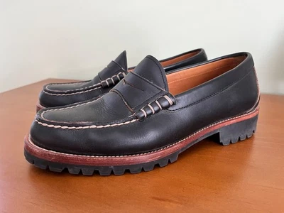 Brooks Bros. Sz. 8 (Fits 9) Bleecker Penny Loafer Horween Leather Black Lug Sole - Image 1 of 4