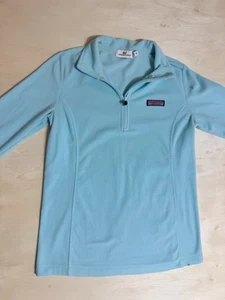 Womens Vineyard Vines Size XS Teal Blue Green Fleece 1/4 Zip Pullover Sweatshirt - Picture 1 of 10
