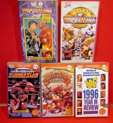 WrestleMania WWF Hulk Hogan VHS Video Wrestling Bundle Summer Slam Survivor BX8 - Image 1 of 4