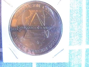 TOKEN WILLIAMSON COUNTY ILL HEART OF LITTLE EGYPT CUASQUICENTENARIO 1839-1964 - Imagen 1 de 4